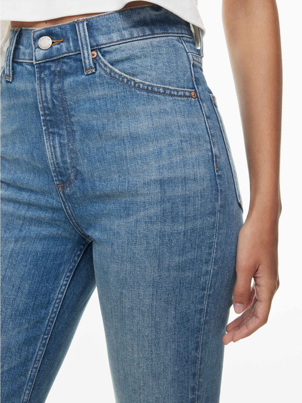 ARITZIA Denim Forum High Rise Slim Jeans Straight Classic 90’s Y2K Designer 24 0
